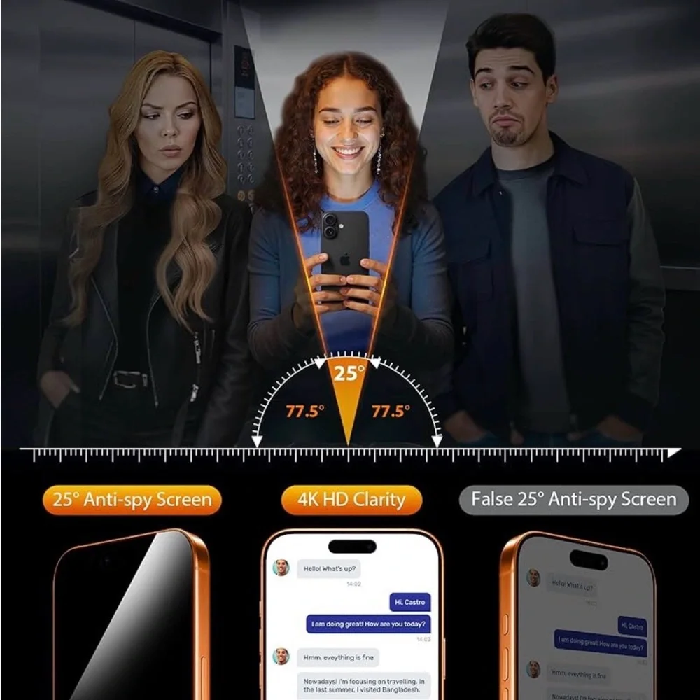 iPhone 17 Pro Privacy Screen Protector 3 Pack